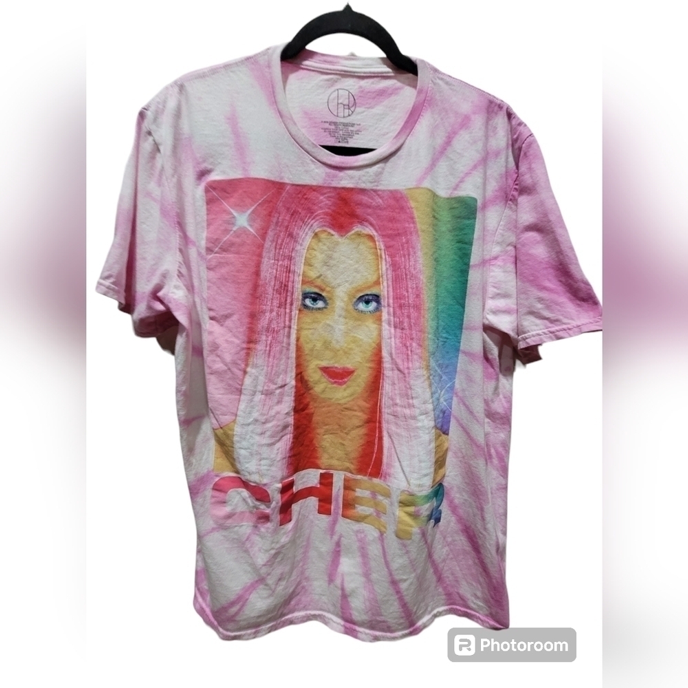 CHER Pink Tie Dye 100% Cotton Graphic Music T-Shirt